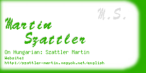 martin szattler business card